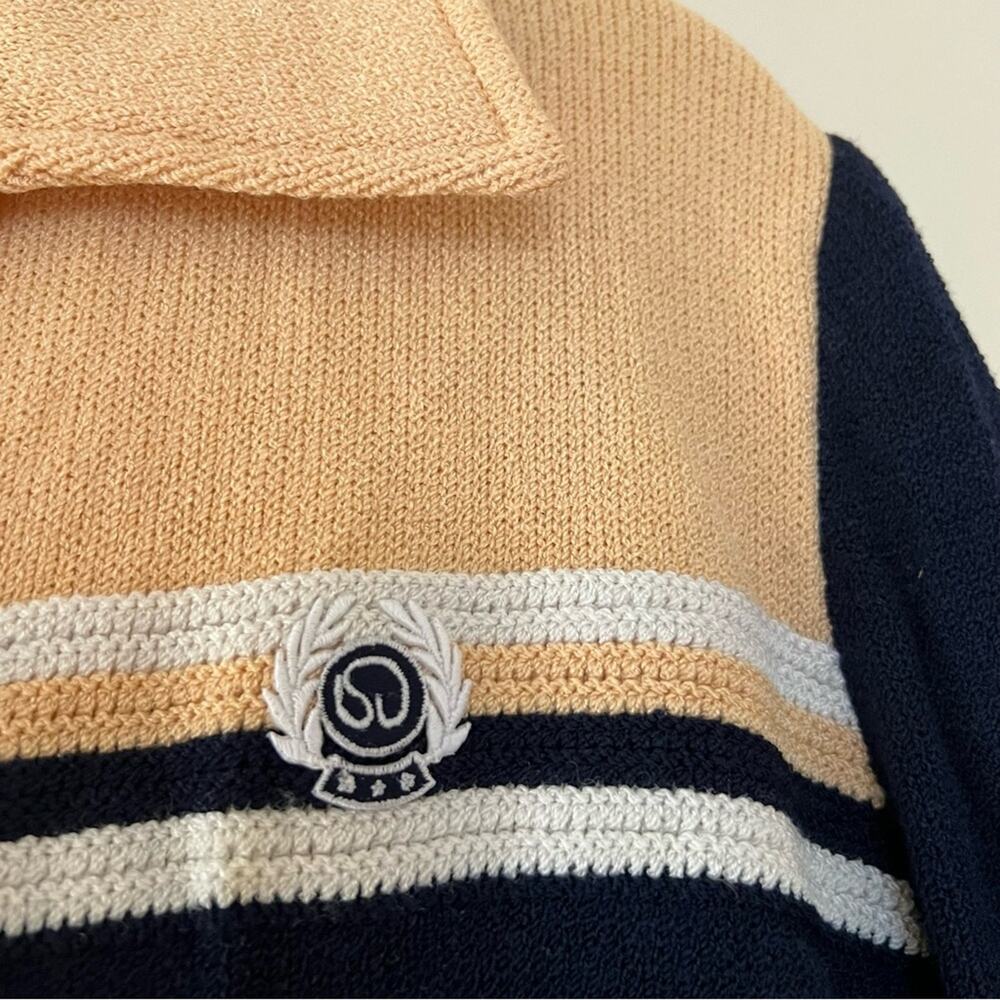St. John Santana Knit Nautical Colorblock Full Zip Jacket - Picture 6 of 7